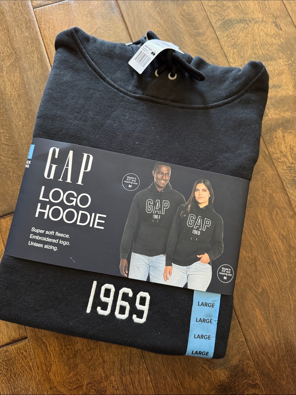 GAP Black Hoodie with White "1969" Embroidery